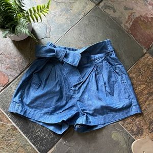 JCrew Factory Chambray Tie-Waist Pull-On Short, Size 00